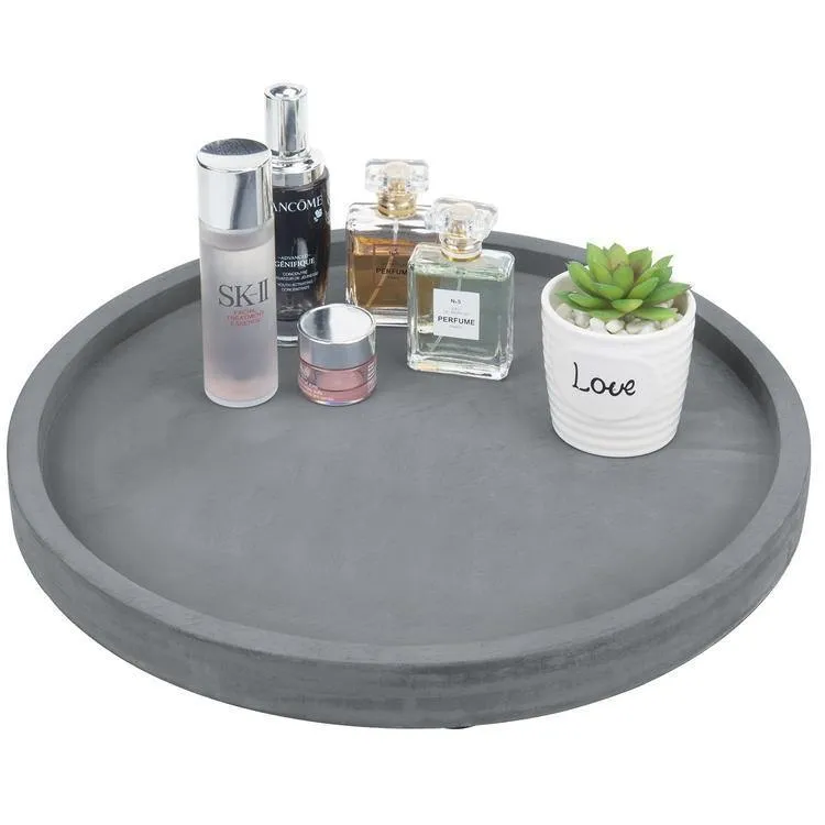 16 inch Cement Bathroom Vanity Tray, Dark Gray