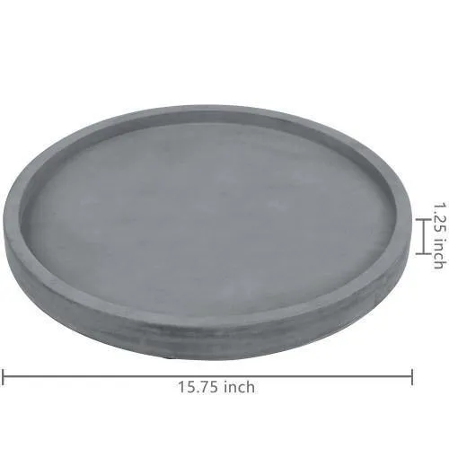 16 inch Cement Bathroom Vanity Tray, Dark Gray