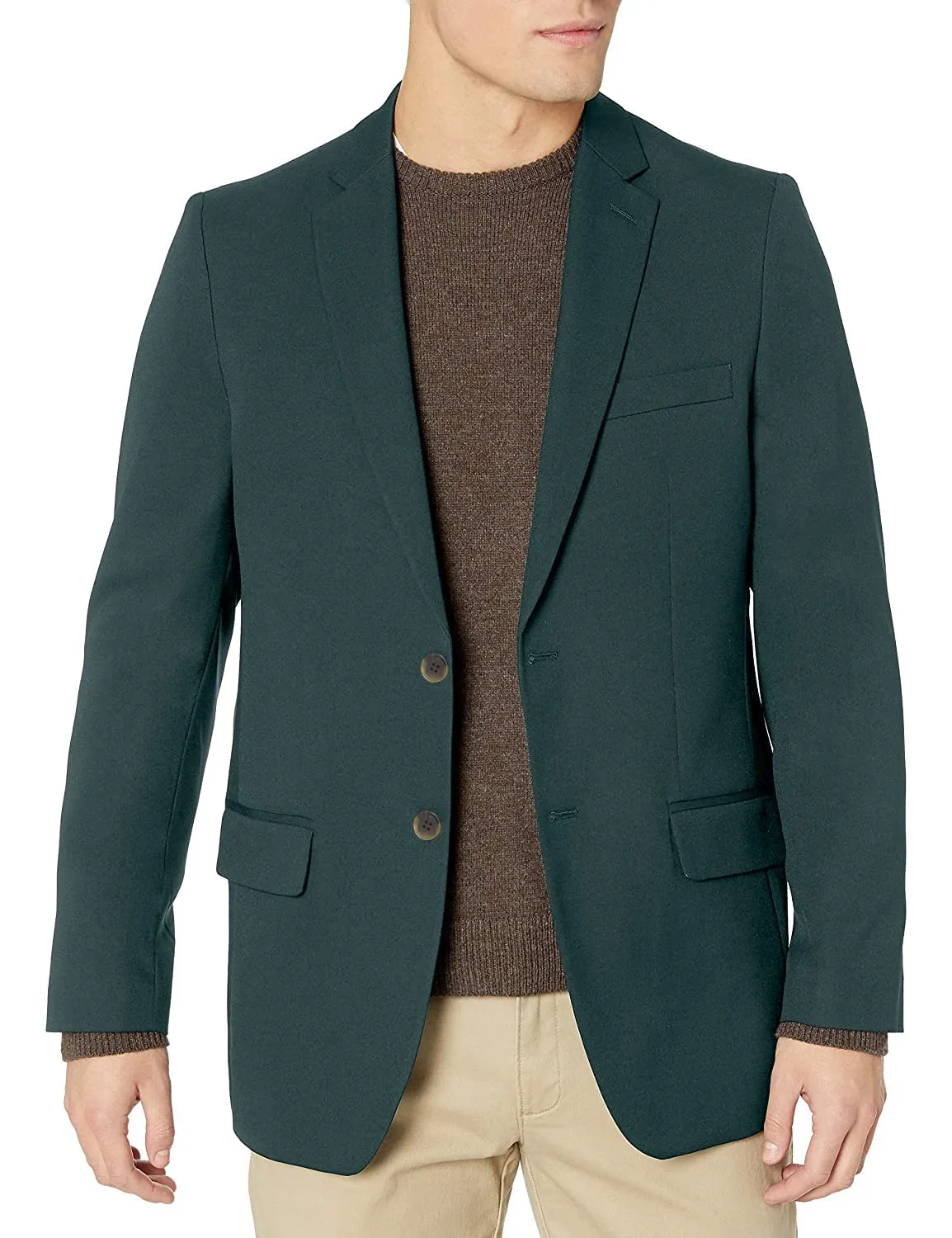 Adam Baker Men's Single Breasted Classic Fit Super 140'S 100% Wool Luxury Blazer/Sport Coat