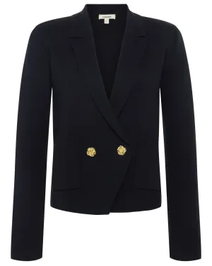 Black Gold Rose Sofia Knit Blazer