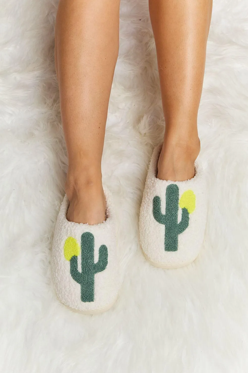 Cactus Plush Slide Slippers