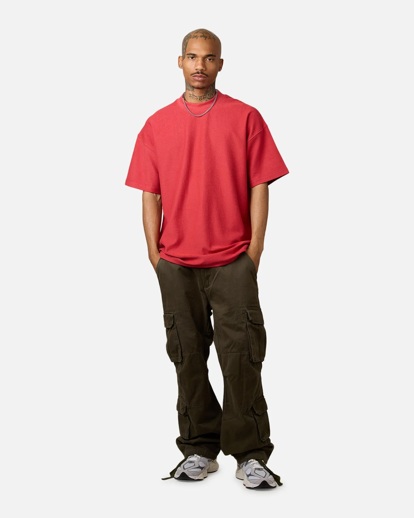 Carre Terry Oversized T-Shirt Red