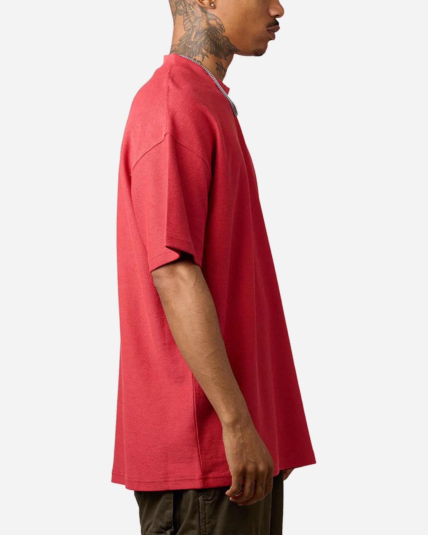 Carre Terry Oversized T-Shirt Red