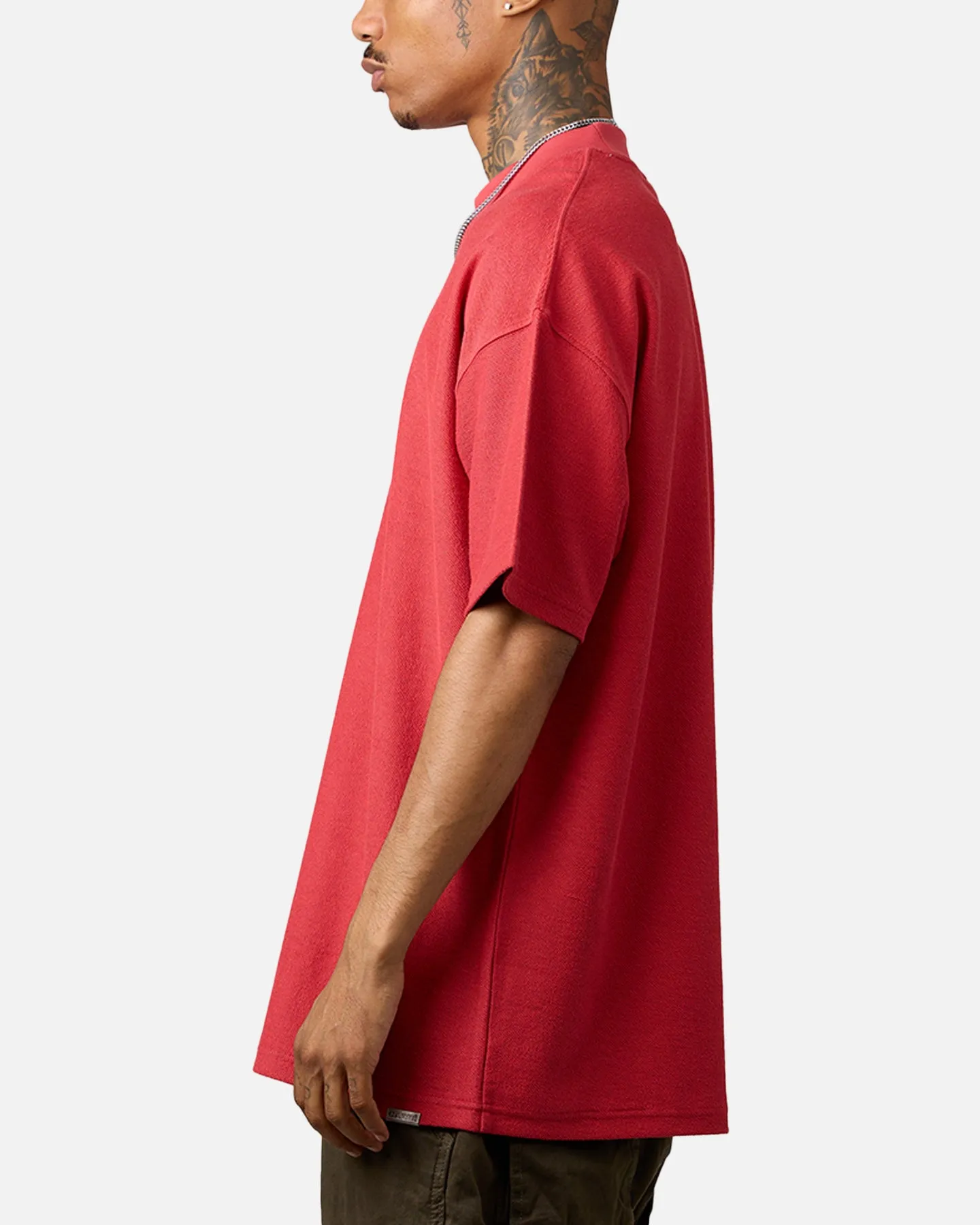 Carre Terry Oversized T-Shirt Red