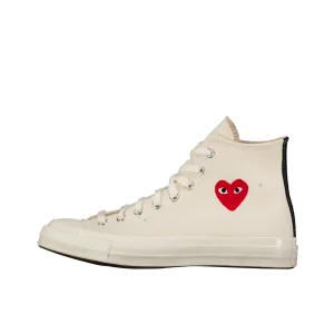 CDG Play Chuck High Top 'Cream w/ Little Red Heart'