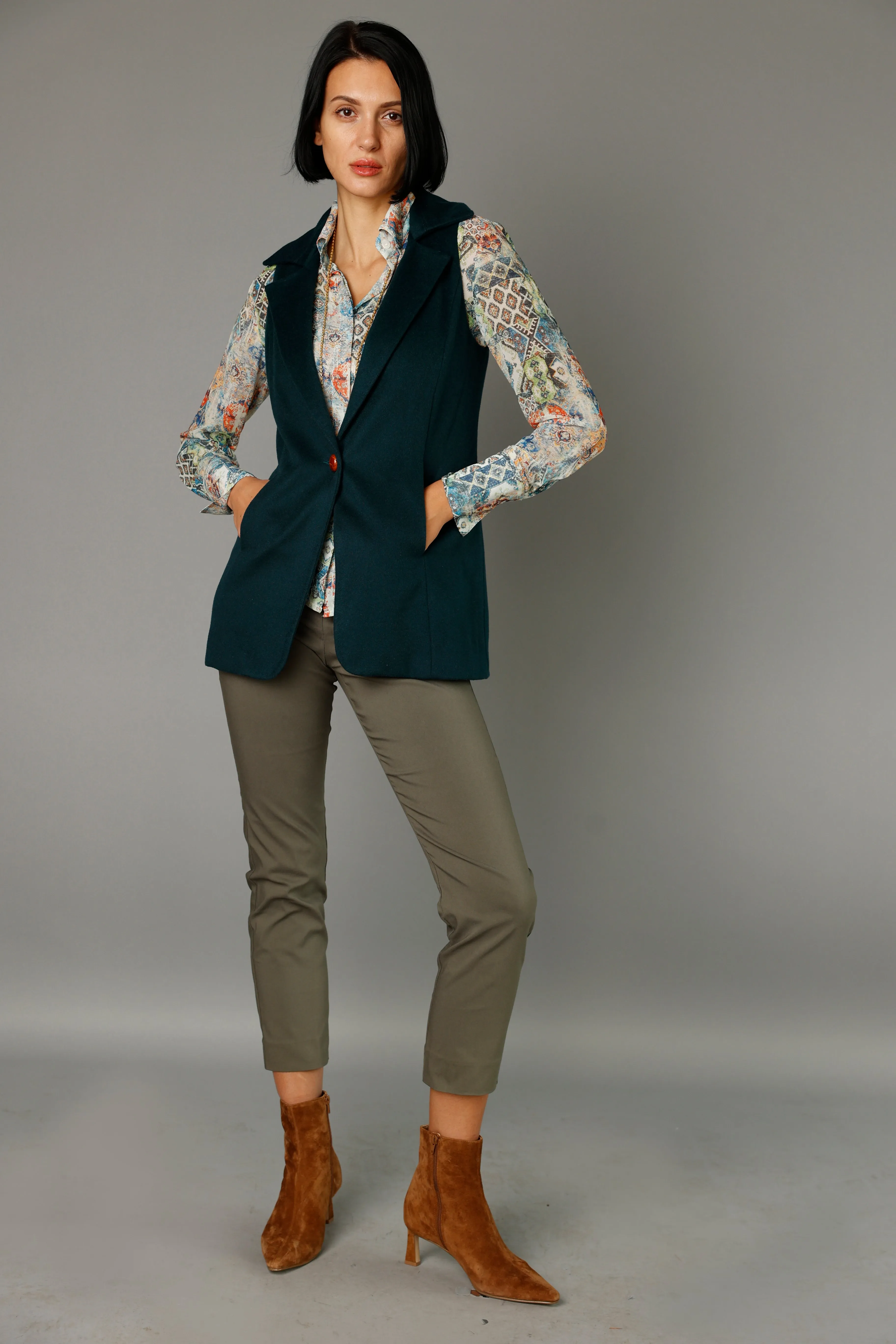 Classic Vest Jacket - Deep Teal