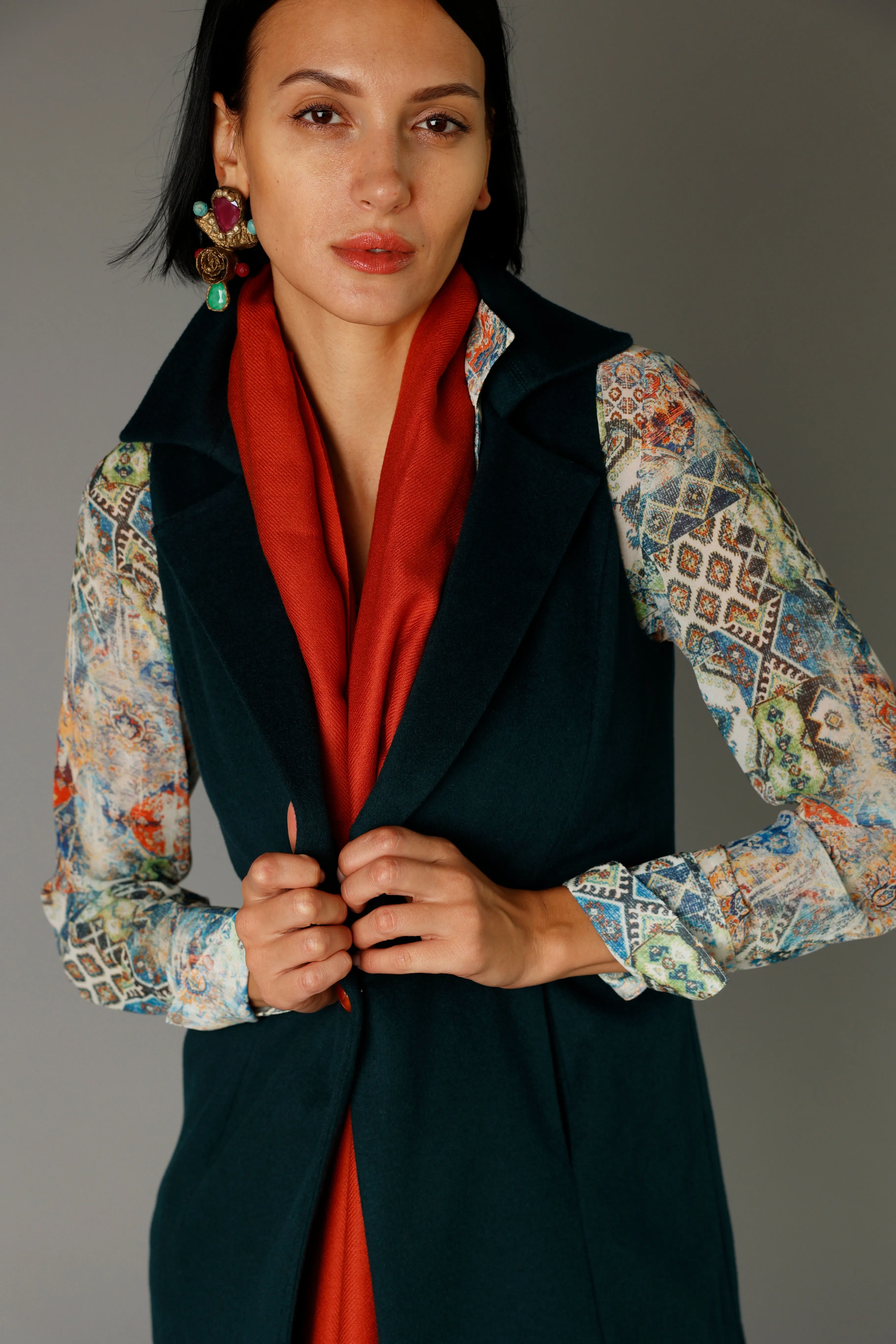 Classic Vest Jacket - Deep Teal