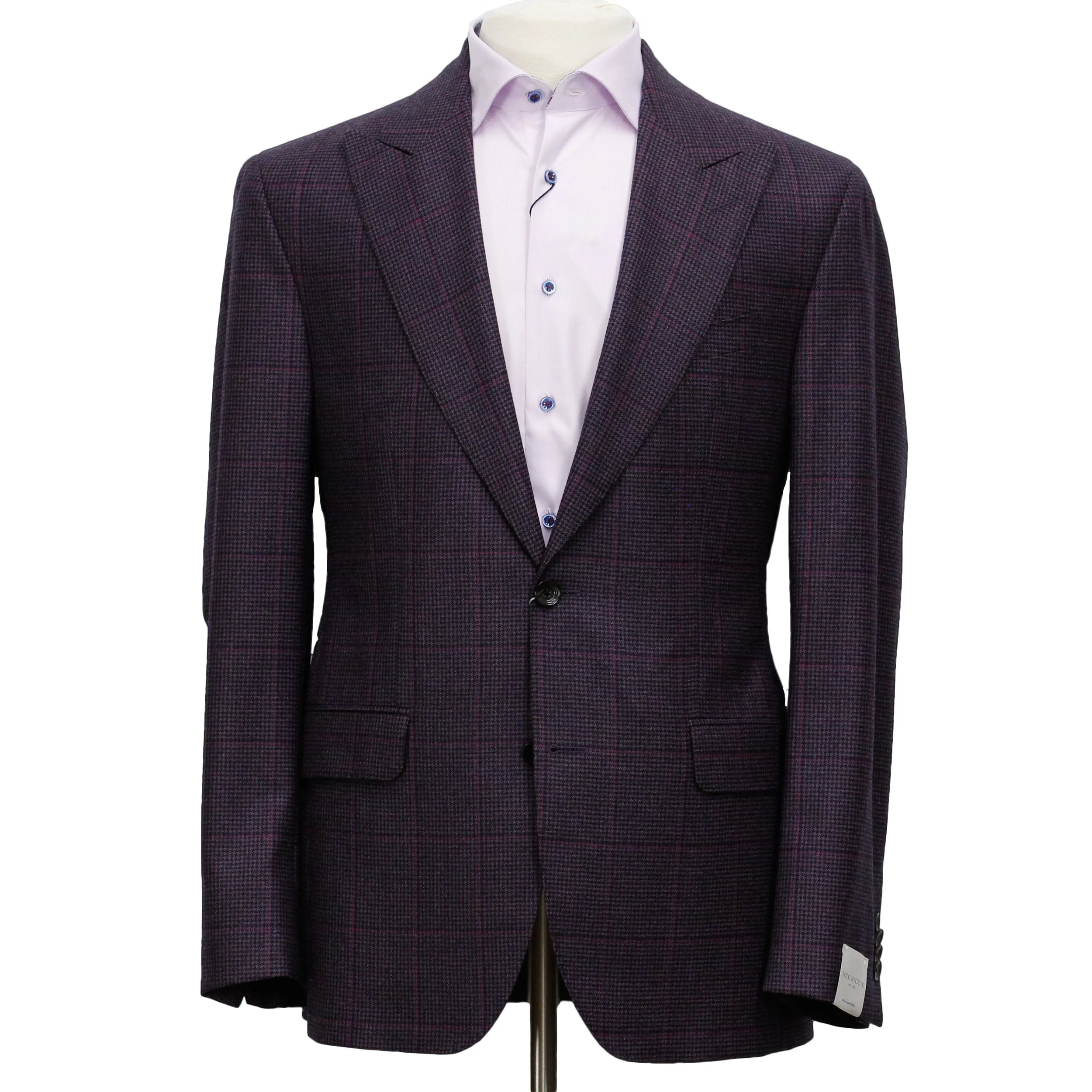 Deep Raspberry Check Marcus Contemporary Fit Wool Sport Jacket - Jack Victor