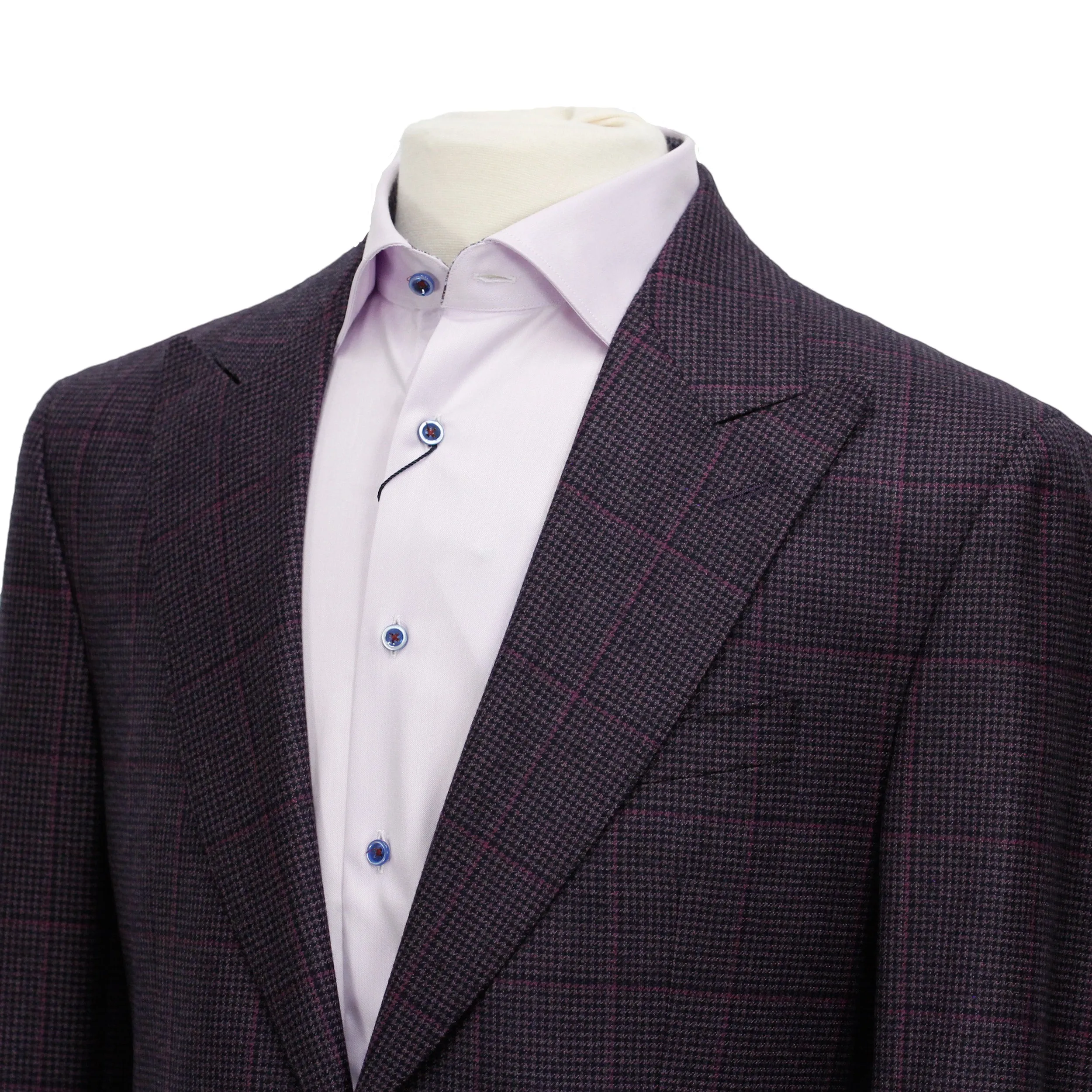 Deep Raspberry Check Marcus Contemporary Fit Wool Sport Jacket - Jack Victor