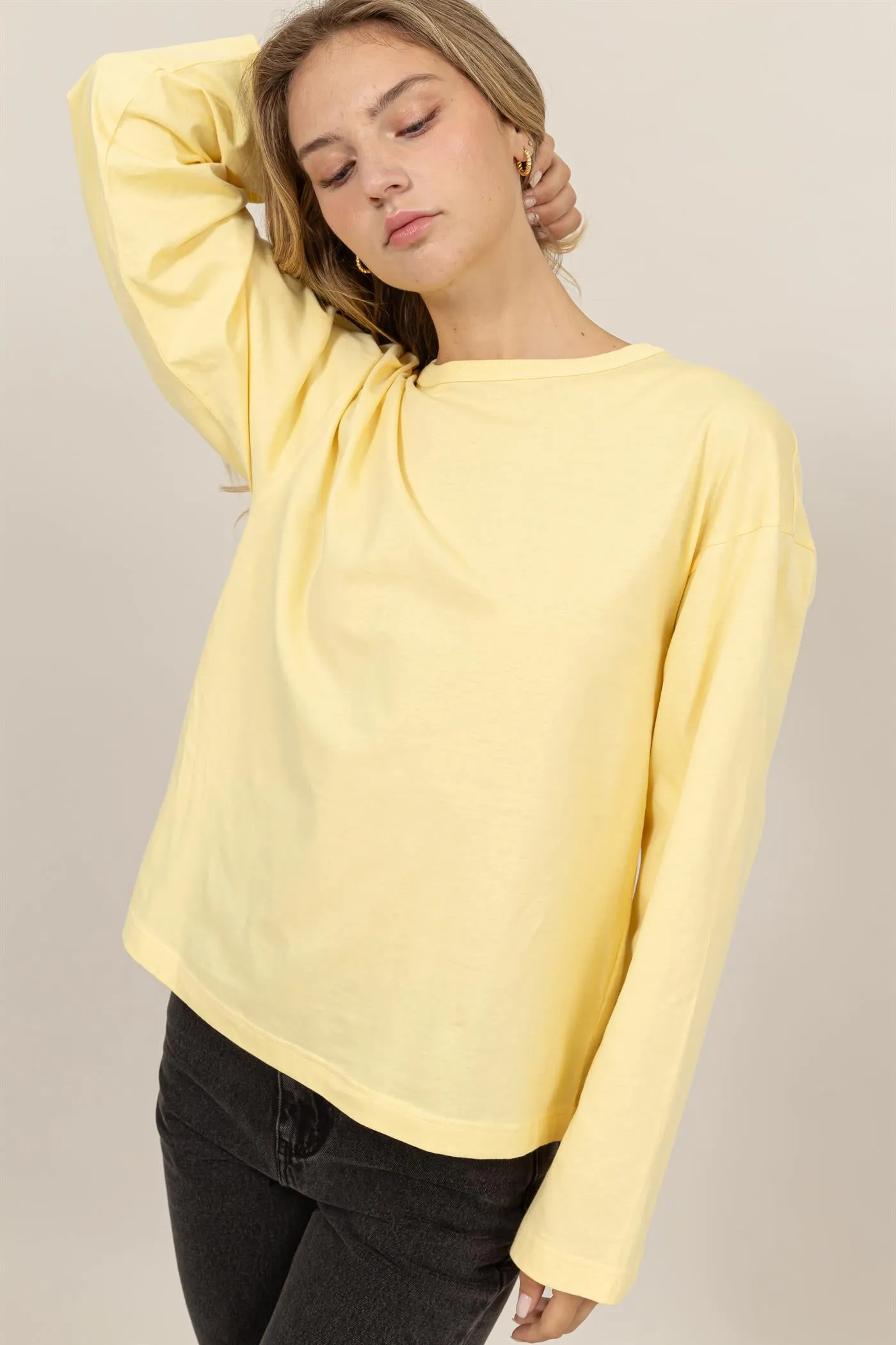 DZ24E492-Crew Neck Long Sleeve Tee