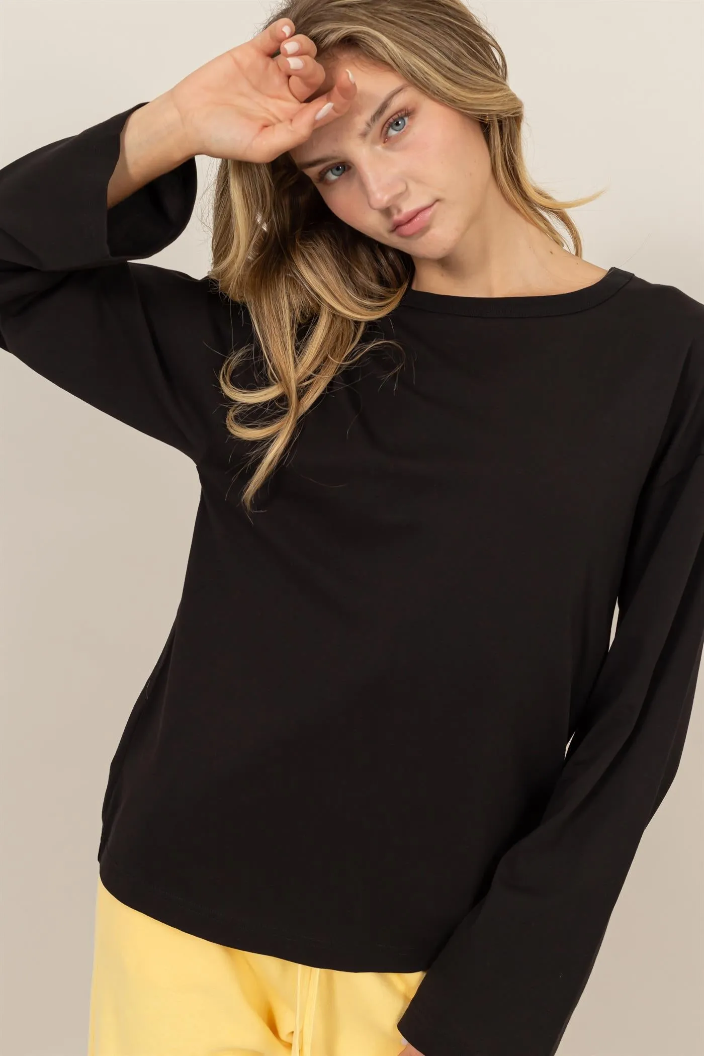 DZ24E492-Crew Neck Long Sleeve Tee