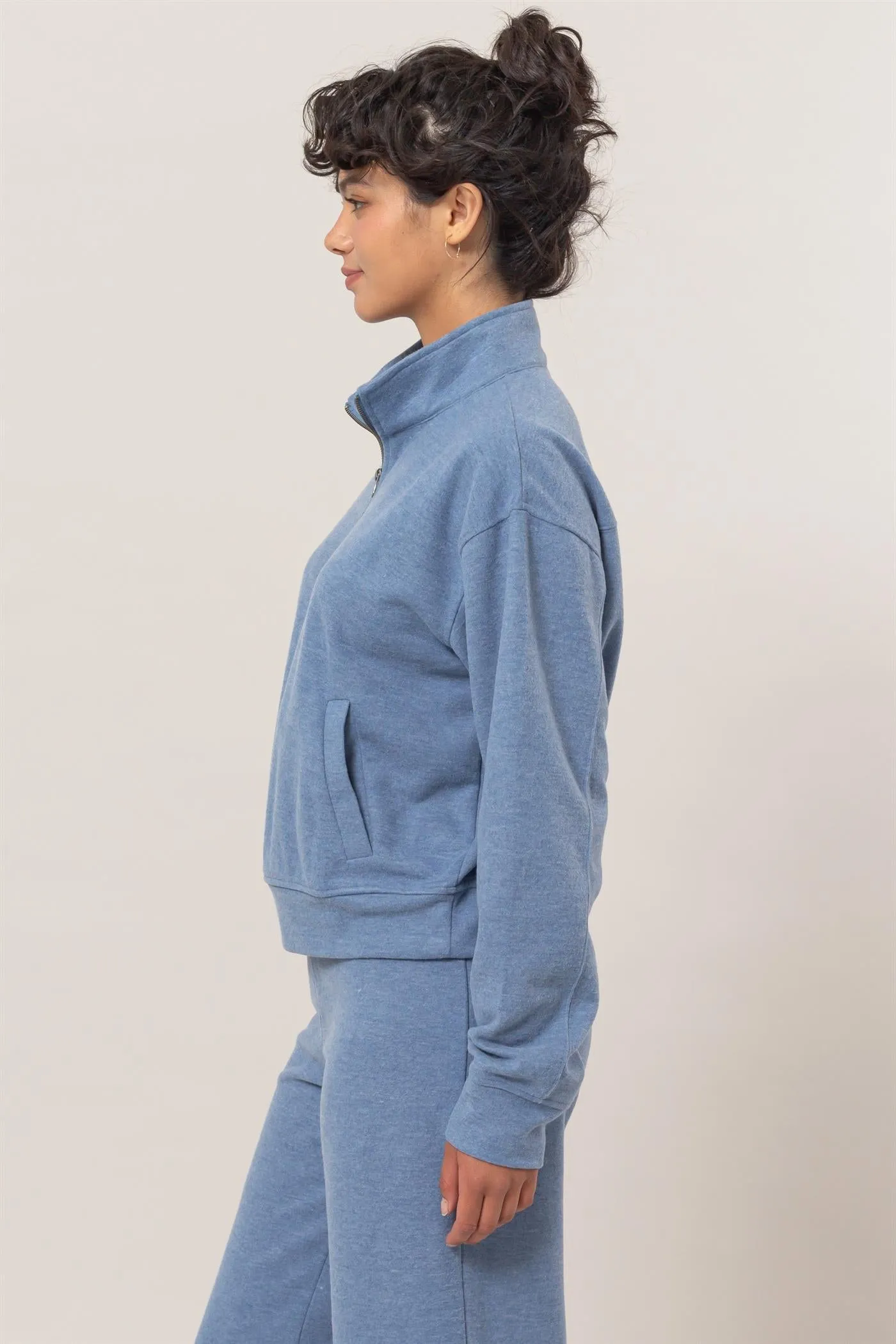 DZ25A584-Half Zip Sweatshirt With Front Pockets