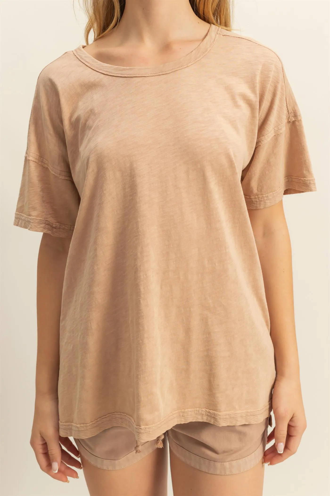 DZ25A671-Short Sleeve Relaxed Basic Washed Tee