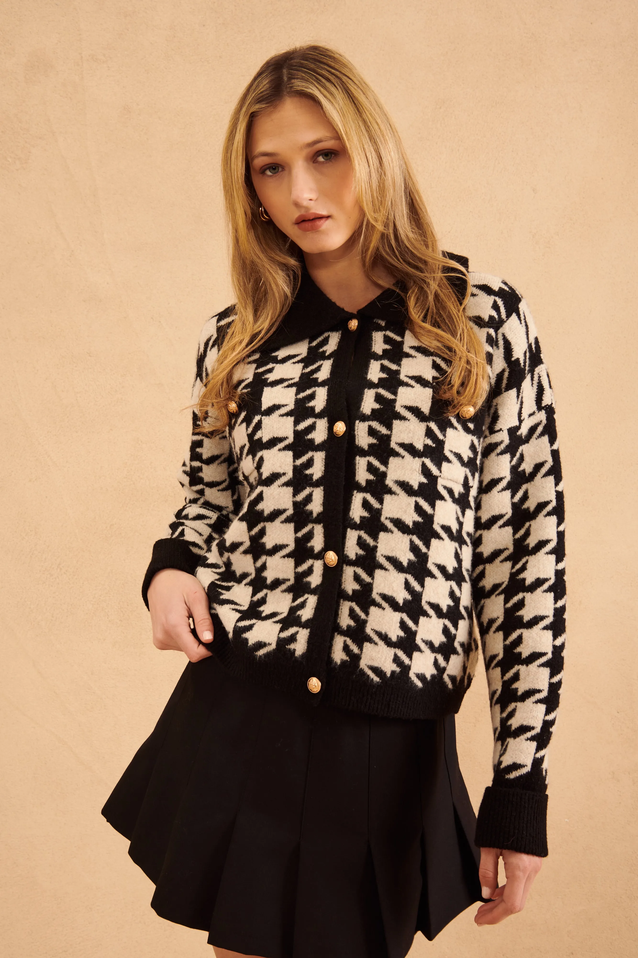 EDWARD HOUNDSTOOTH CARDI