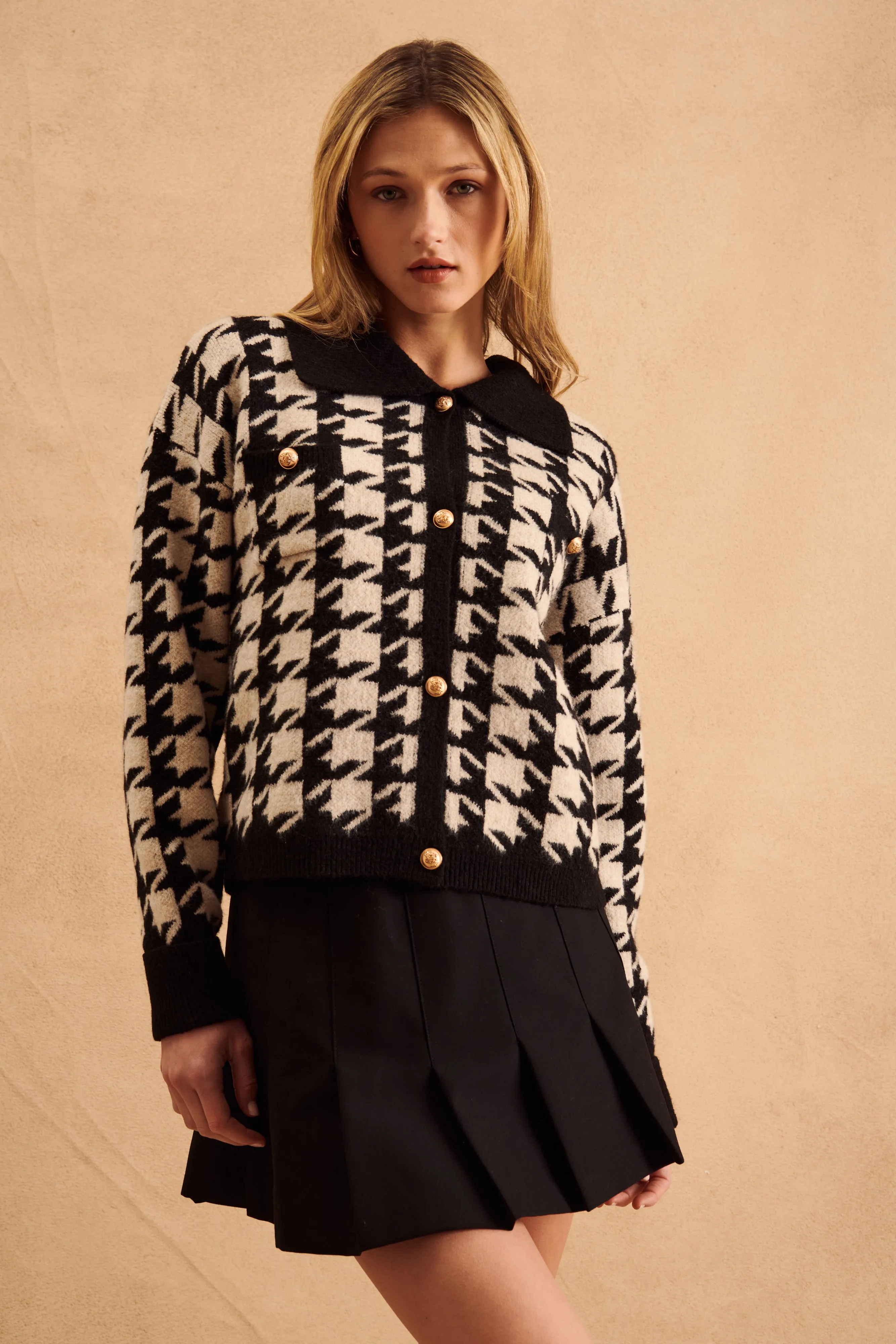 EDWARD HOUNDSTOOTH CARDI