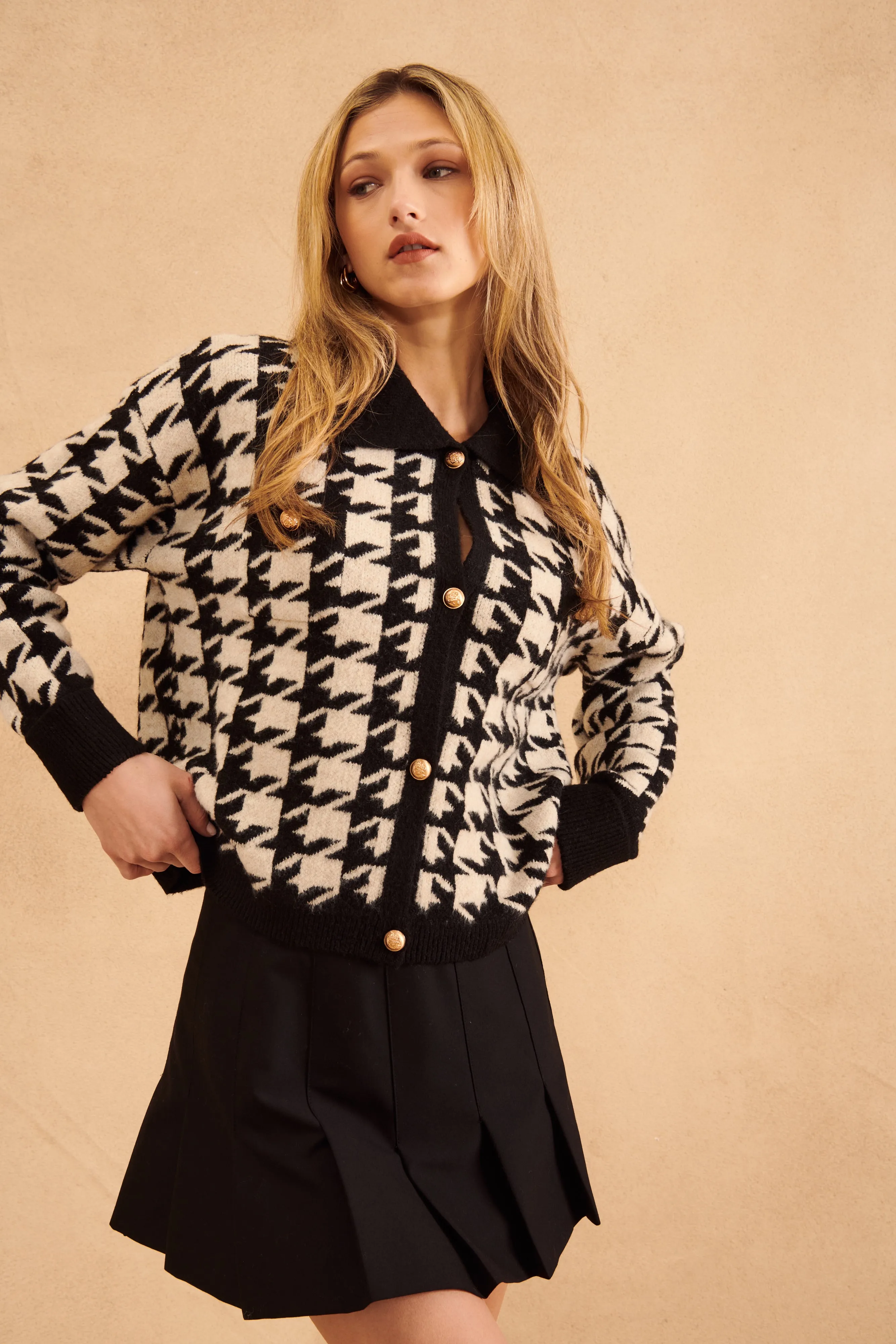 EDWARD HOUNDSTOOTH CARDI