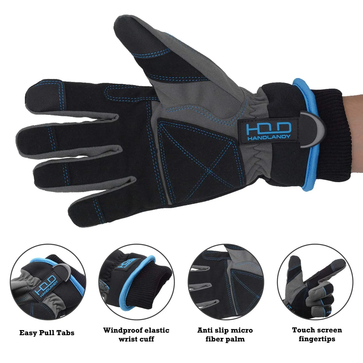 Handlandy Wholesale Men Women Work Glove Waterproof Insulated Cold Weather 8015 (36/72/120 Pairs)