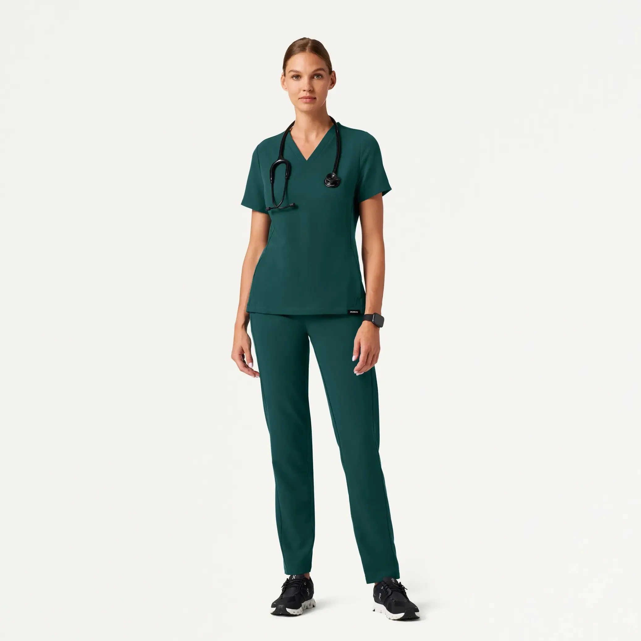 Jaanuu Women's Effie Slim 6-Pocket Scrub Pant - Midnight Green