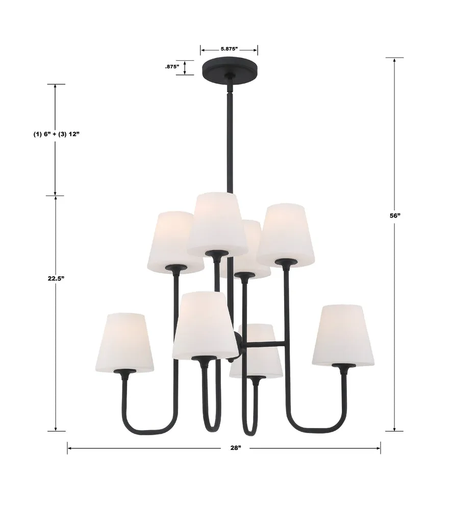 Keenan 8 Light Black Forged Chandelier