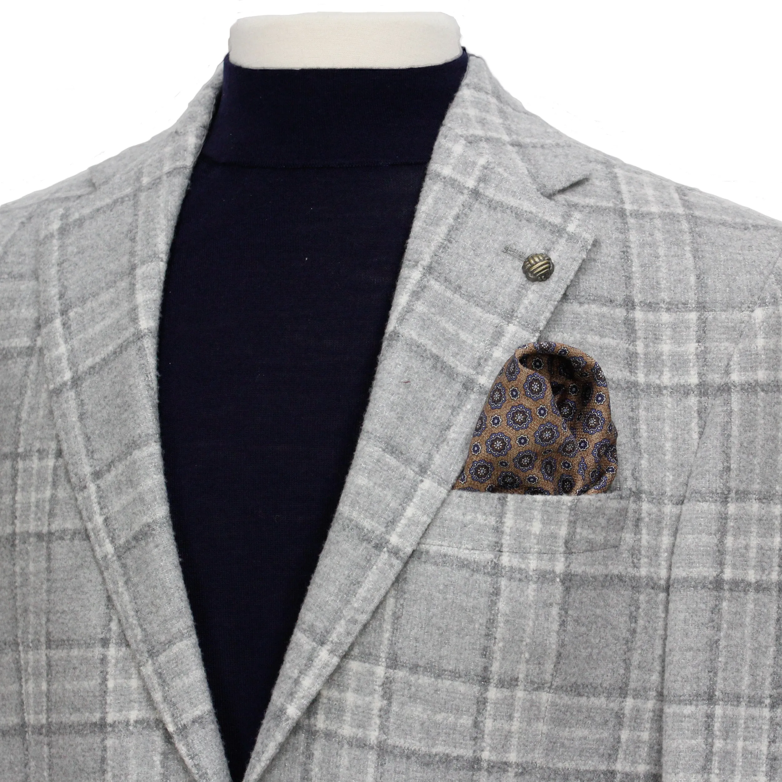 Light Gray Tonal Check McAllen Contemporary Fit DRAGO Wool Sport Jacket - Jack Victor