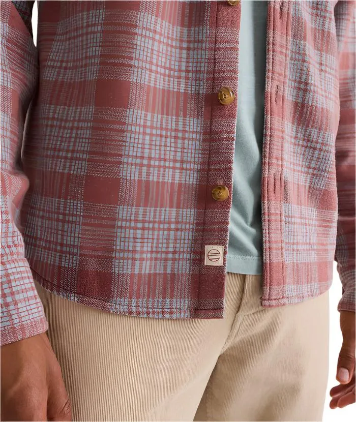 Marine Layer Pacifica Stretch Twill Shirt in Marsala Plaid