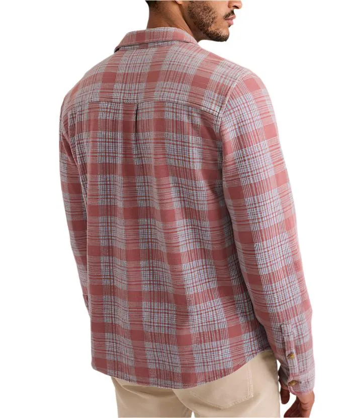 Marine Layer Pacifica Stretch Twill Shirt in Marsala Plaid