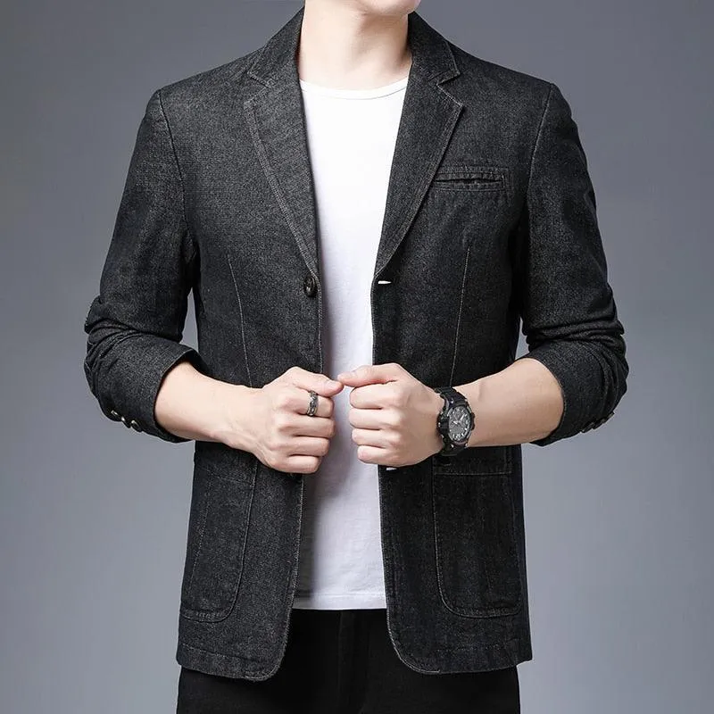 Men Blazer - Casual Denim Blazer