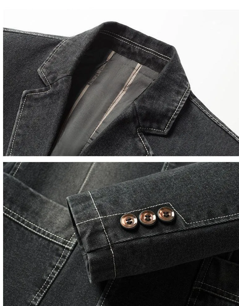 Men Blazer - Casual Denim Blazer