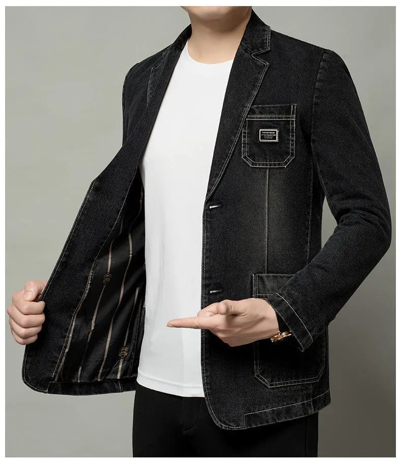 Men Blazer - Casual Denim Blazer