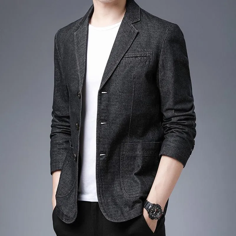 Men Blazer - Casual Denim Blazer