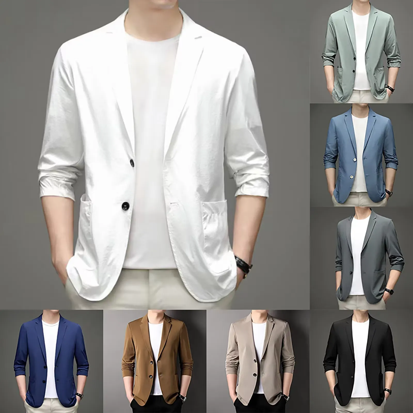 Men's Lightweight Slim Fit Two-Button Blazer | Ideal for All Seasons