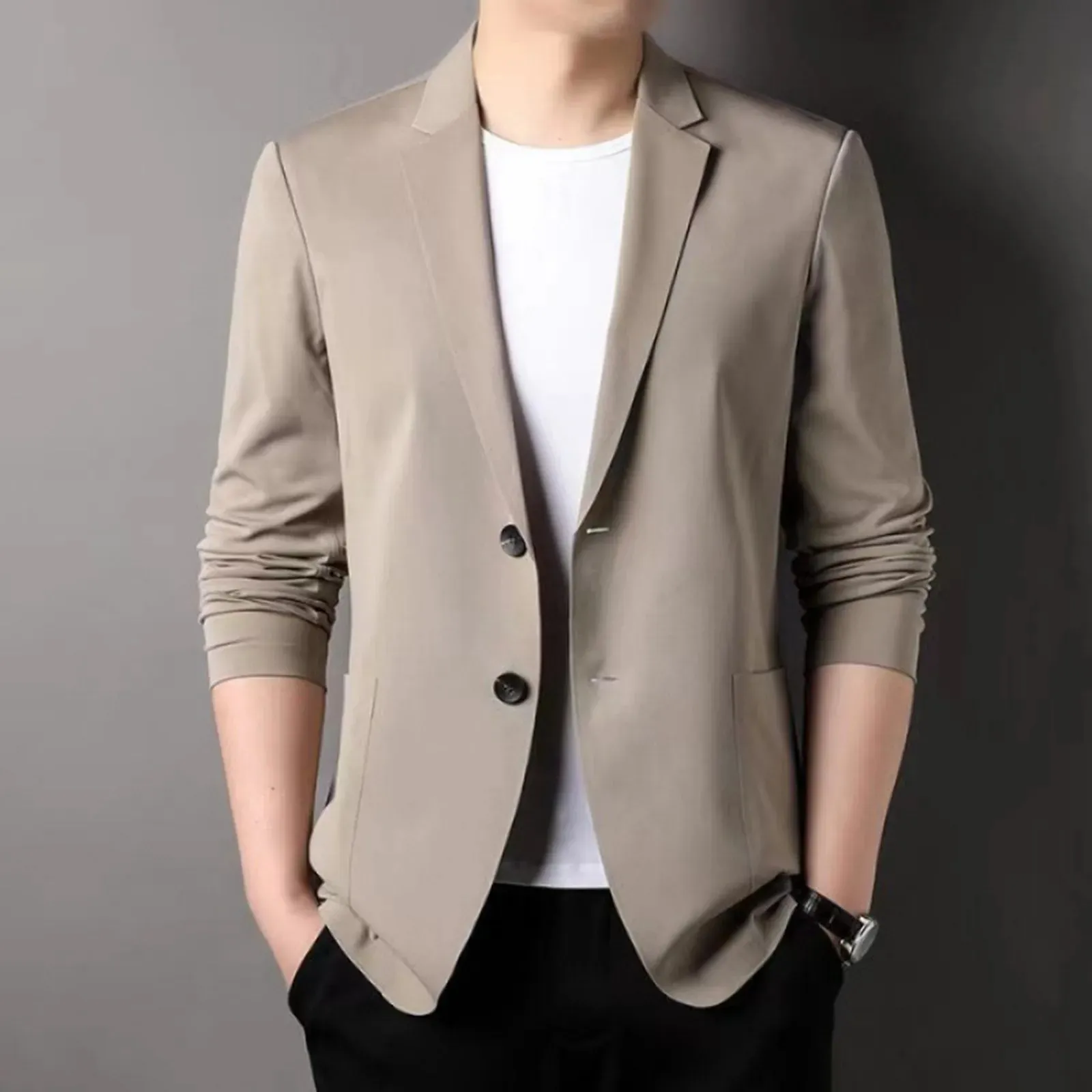 Men's Lightweight Slim Fit Two-Button Blazer | Ideal for All Seasons