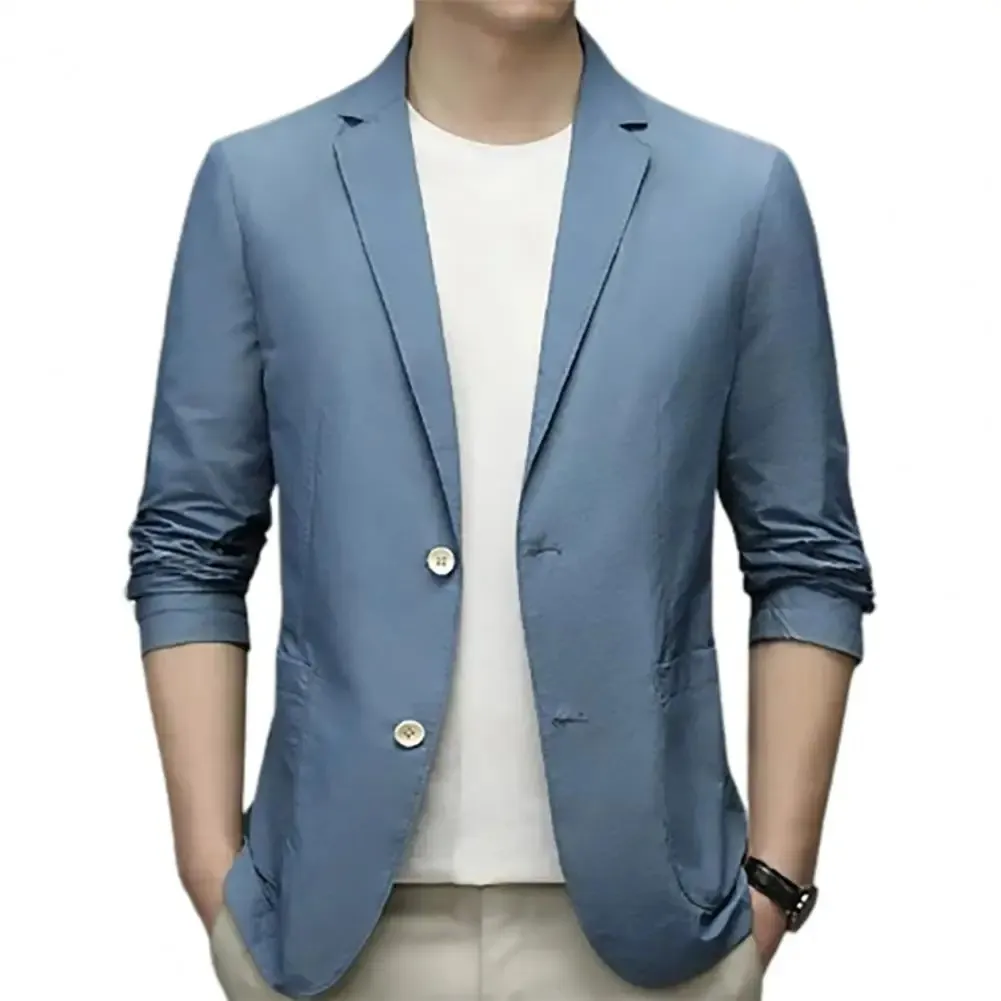 Men's Lightweight Slim Fit Two-Button Blazer | Smart Casual for All Seasons