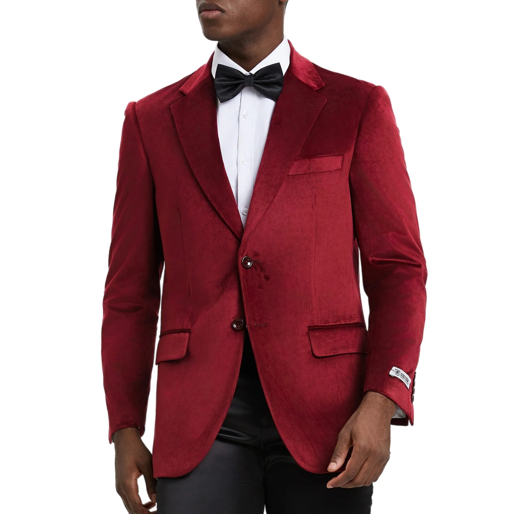 Men's Refined Red Wine Velvet Blazer for Prestigious Events