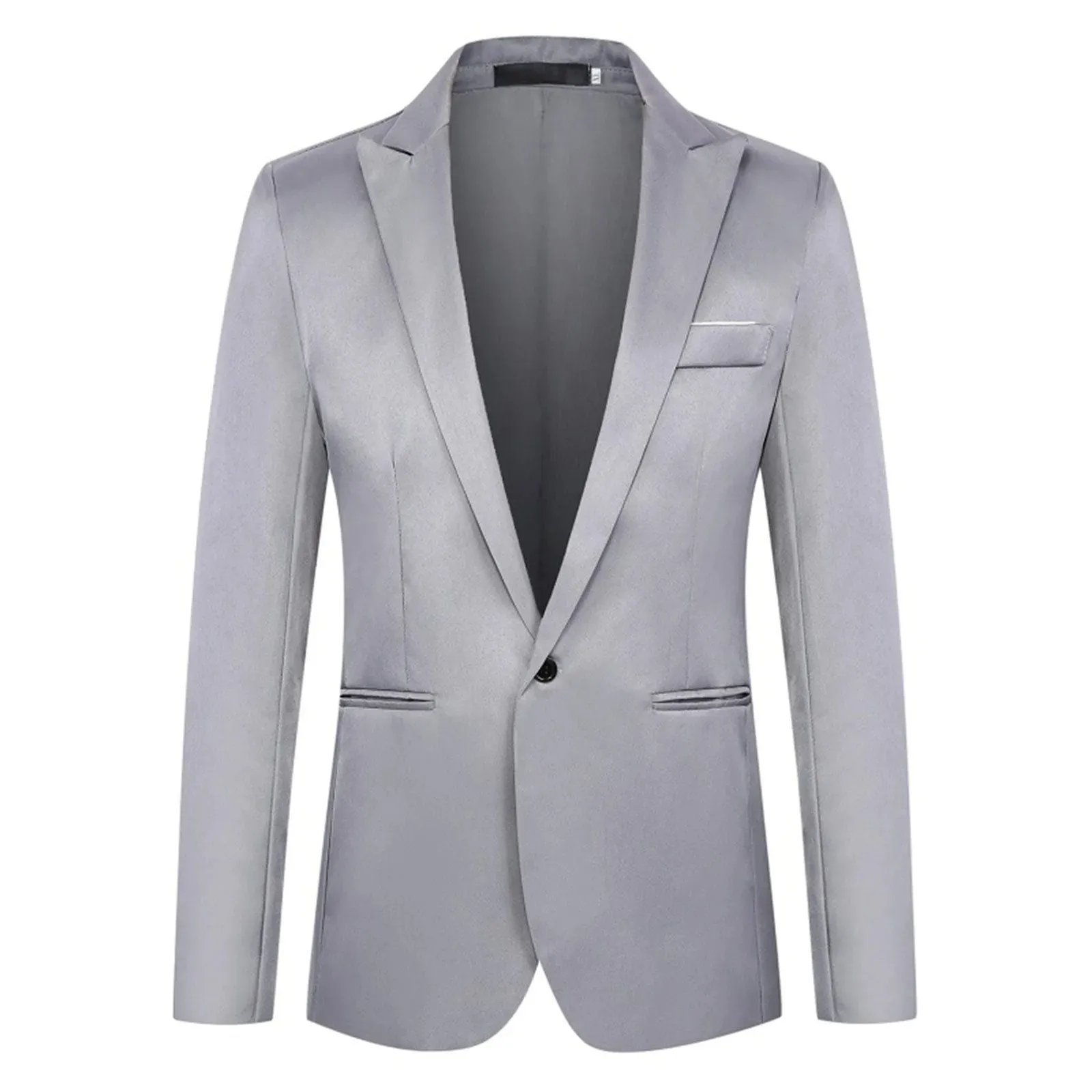 Men's Satin Slim Fit One-Button Blazer | Ideal for All Seasons