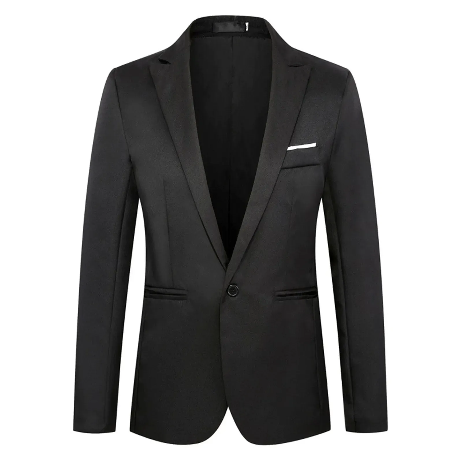 Men's Satin Slim Fit One-Button Blazer | Ideal for All Seasons