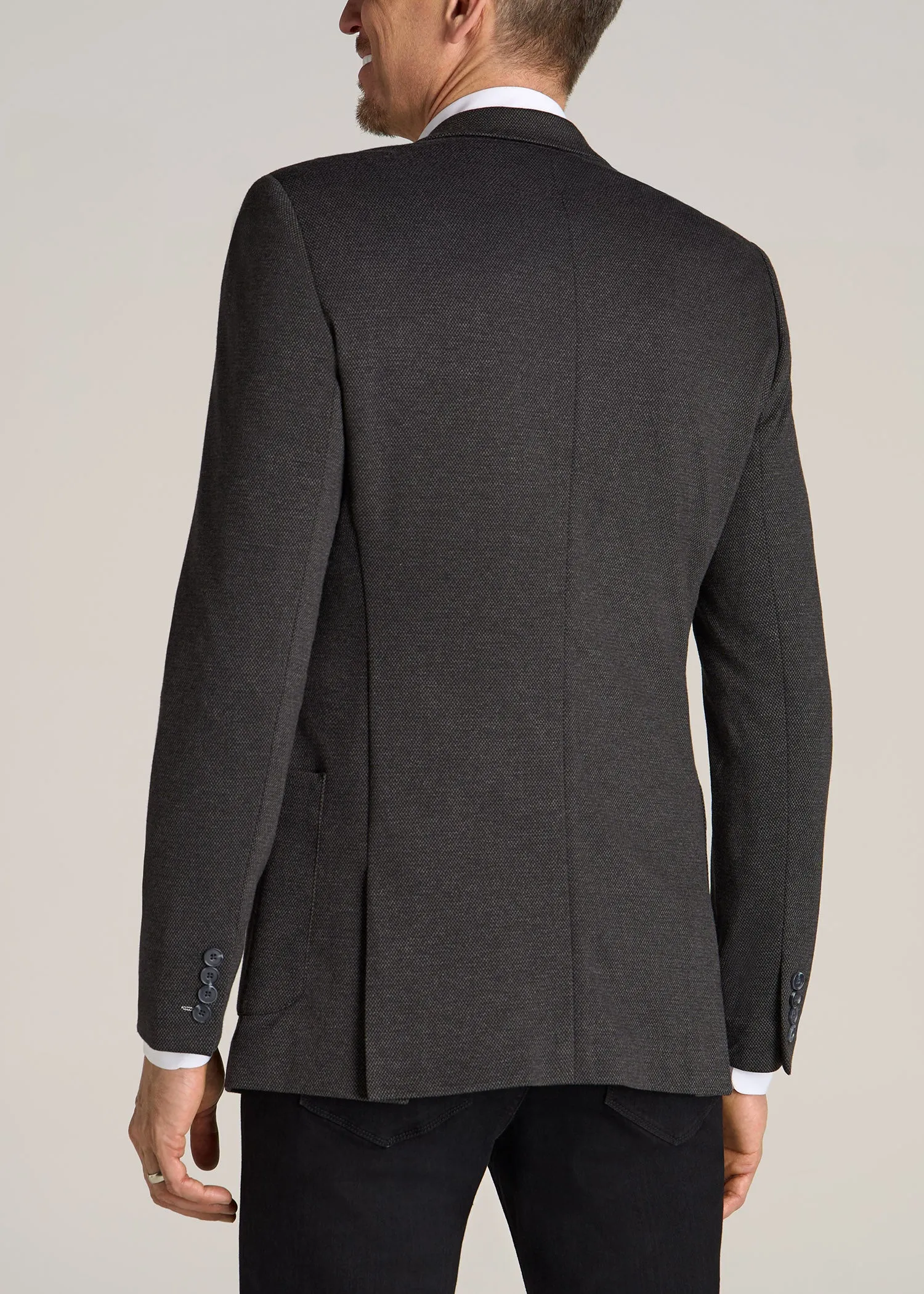 Men's Tall Blazer in Black Silver Mix