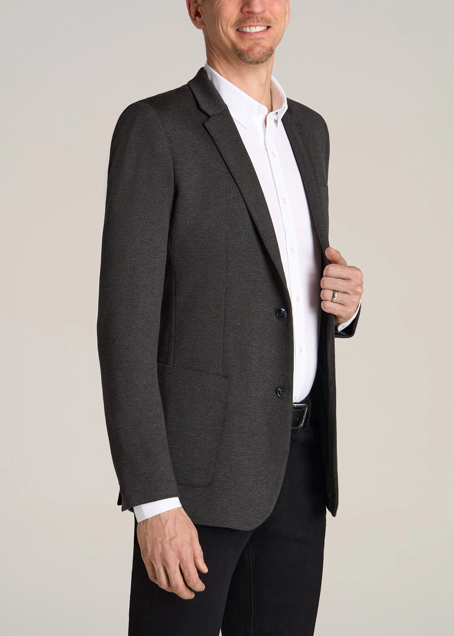 Men's Tall Blazer in Black Silver Mix