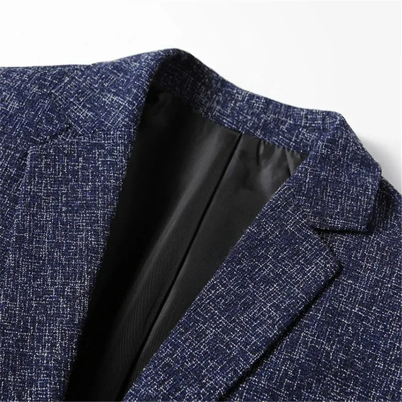 Men's Textured Slim Fit Two-Button Blazer | Smart Casual for All Seasons