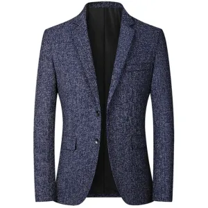 Men's Textured Slim Fit Two-Button Blazer | Smart Casual for All Seasons