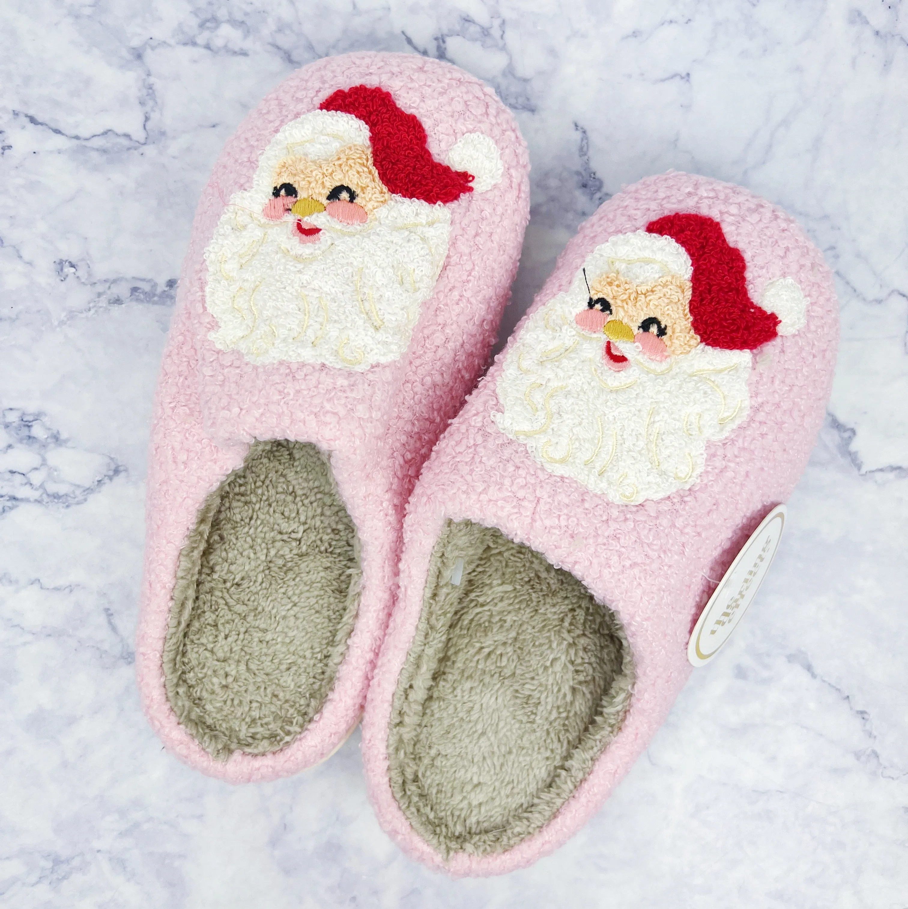 Pink Santa Slippers