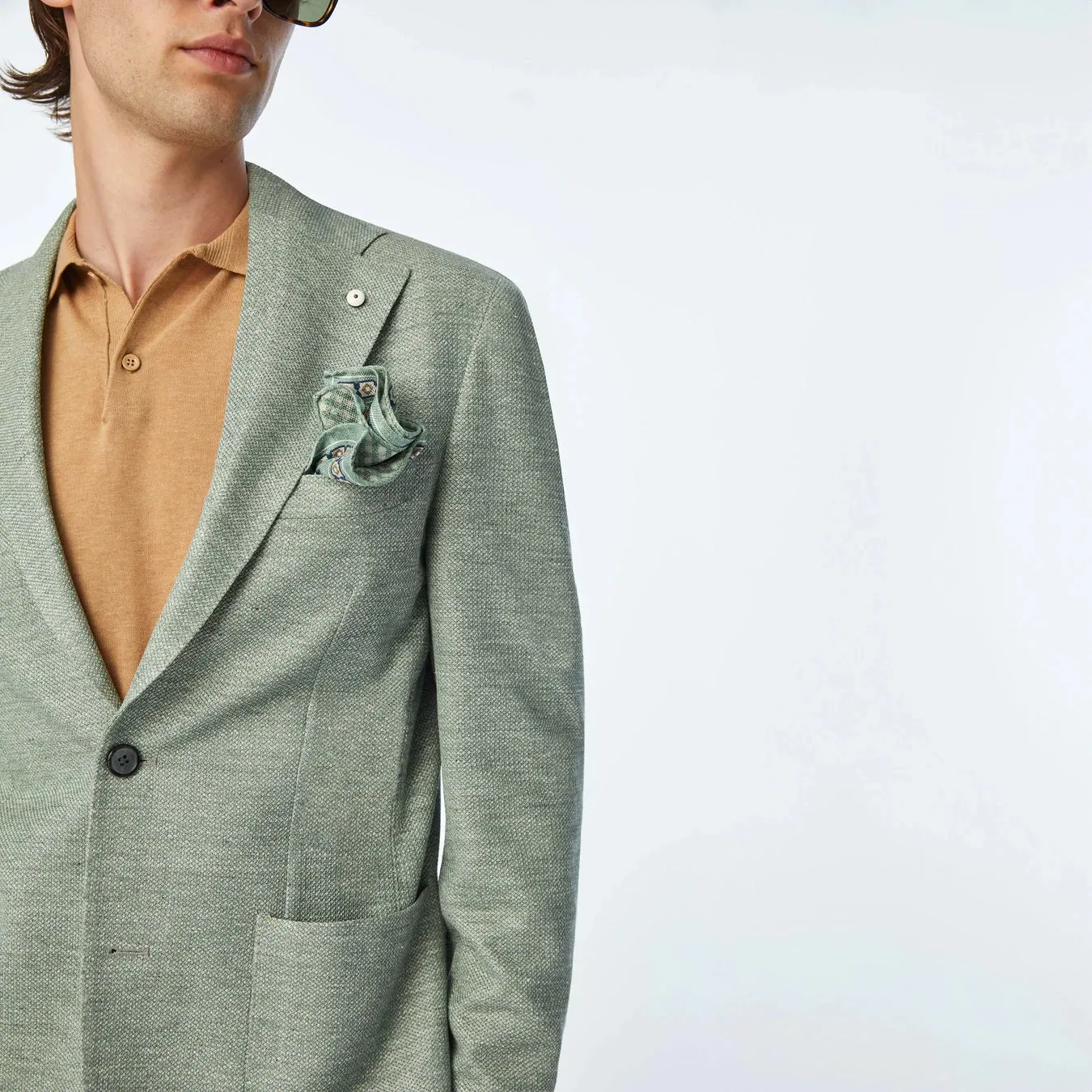 Pistachio Green Linen-Cotton Jersey Unconstructed Sport Jacket - L.B.M 1911