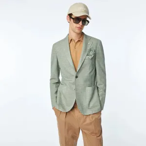 Pistachio Green Linen-Cotton Jersey Unconstructed Sport Jacket - L.B.M 1911