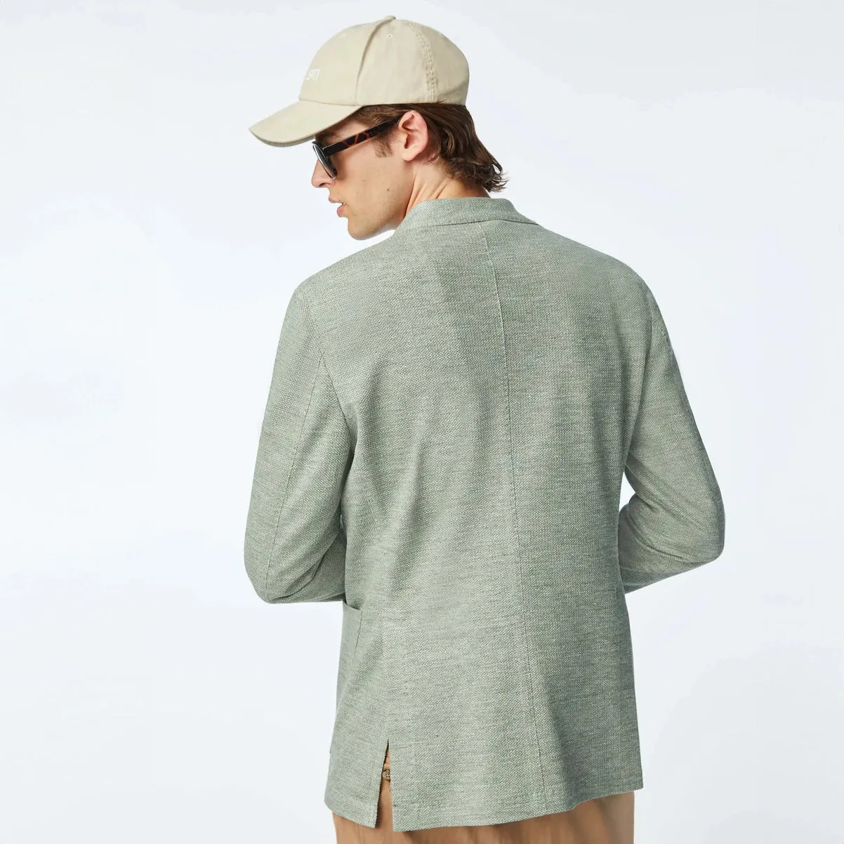 Pistachio Green Linen-Cotton Jersey Unconstructed Sport Jacket - L.B.M 1911