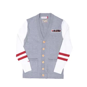 Portland Blazers Mitchell And Ness Blazers Gray Cardigan Sweater