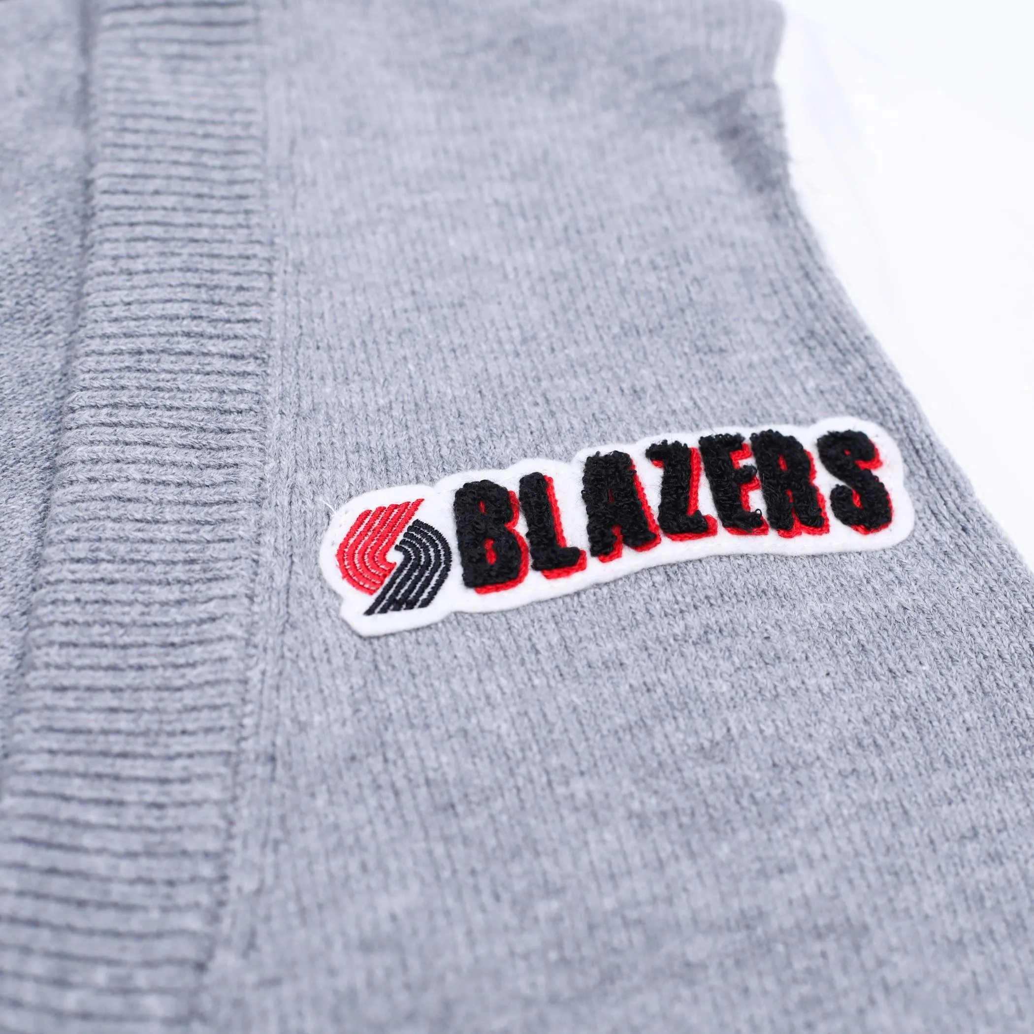 Portland Blazers Mitchell And Ness Blazers Gray Cardigan Sweater