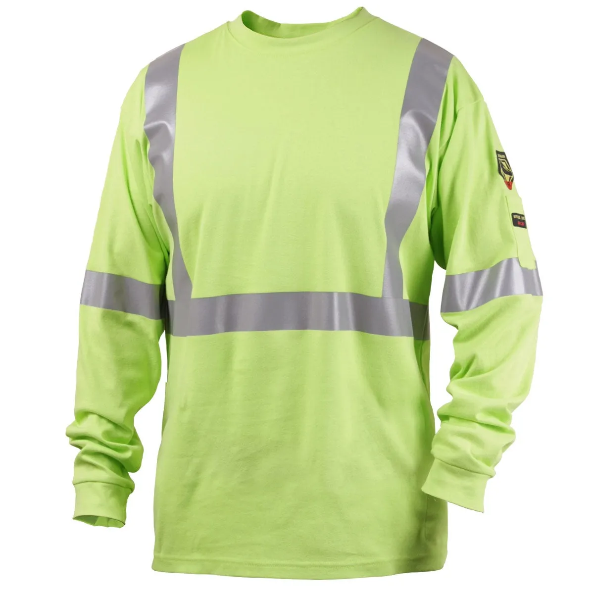 Revco Black Stallion Lime Green 7oz FR Knit Welding Shirt w/Reflective Tape (TF2511-LM)