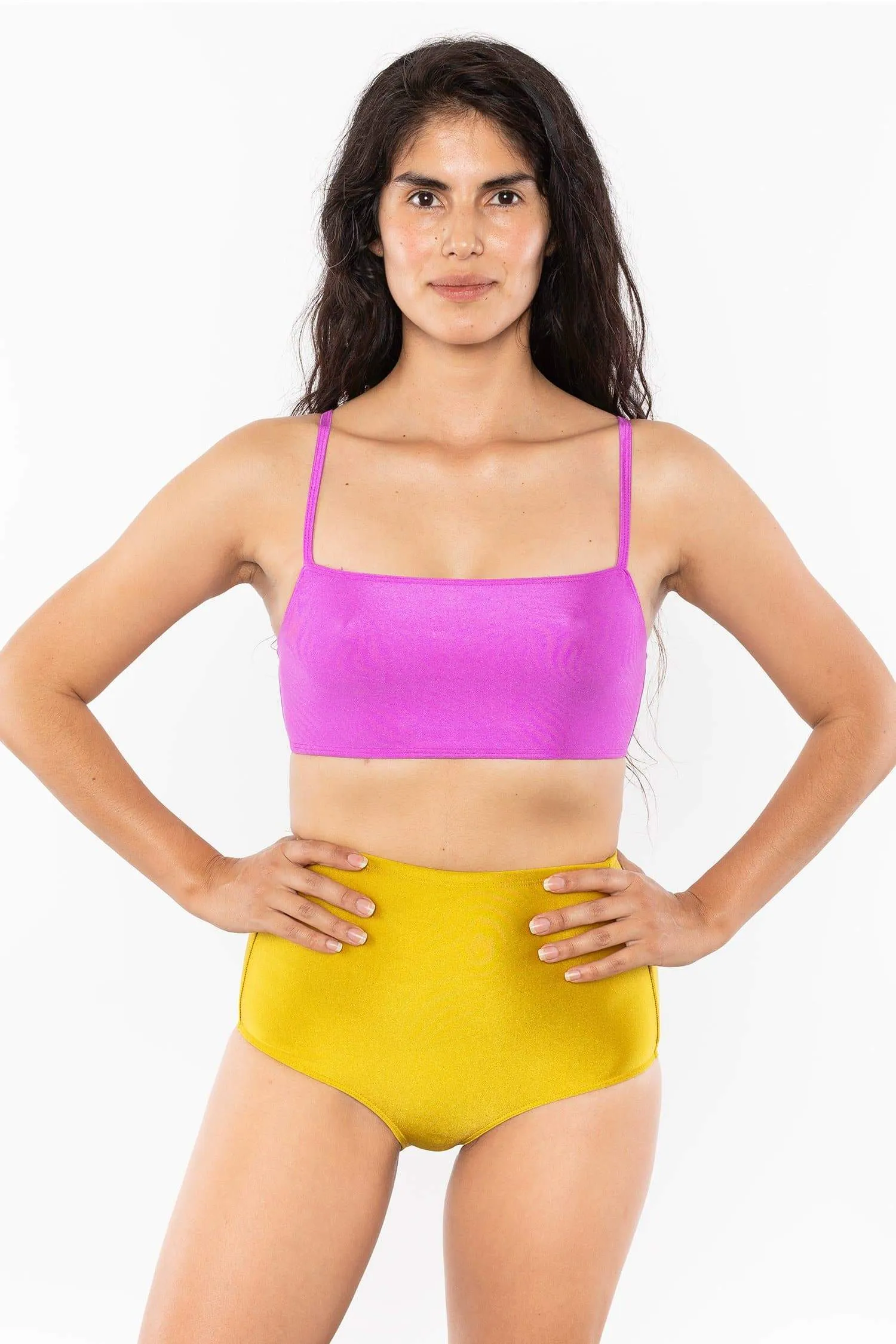 RNT075 - The Monochromatic Minimalist Crop Swim Top