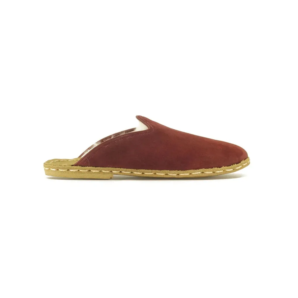 Sheepskin Burgundy Women's Slippers