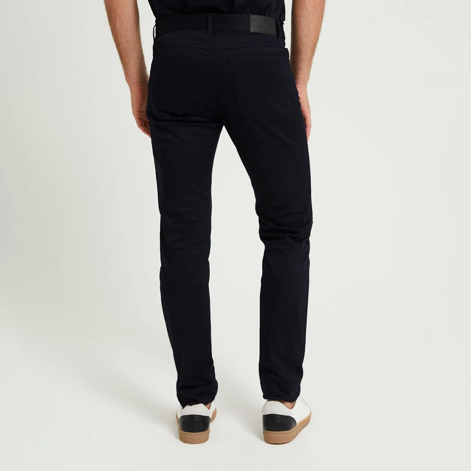 Slim Fit Solid Colour 5 Pocket Jeans Navy